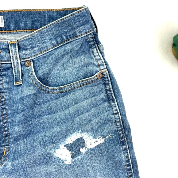 MADEWELL 10” Highrise Skinny Med Wash Faded Distress Stretch Ankle Jeans (27) - Picture 7 of 15